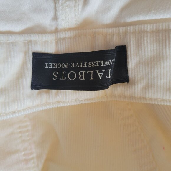 Talbots Womens Ivory Straight Leg Corduroy Pants Size 10 Five-Pocket Style - Picture 4 of 5